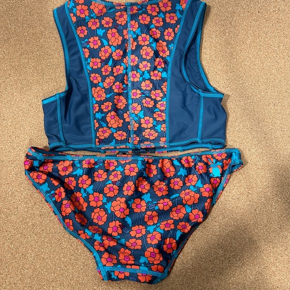 Marc Jacob Two Piece Diver Loom Swimsuit bikini set size small blue and orange - Picture 9 of 14